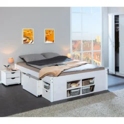 Letto Matrimoniale 160x200 Rete a Doghe con Cassetti Due Piazze