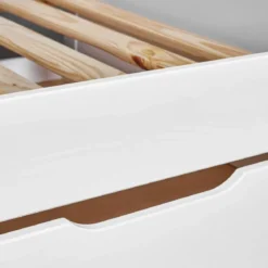 Letto Singolo Bianco con Cassettone Contenitore Estraibile da Cameretta