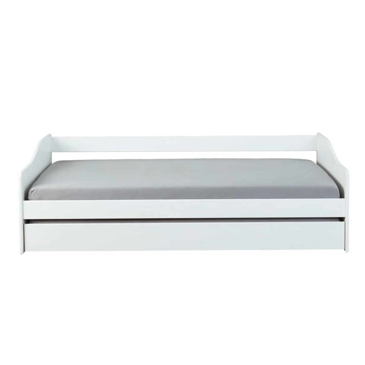 Letto Singolo Bianco Salvaspazio Mobile con Cassettone Estraibile 90x200