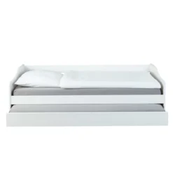 Letto Singolo Bianco Salvaspazio Mobile con Cassettone Estraibile 90x200