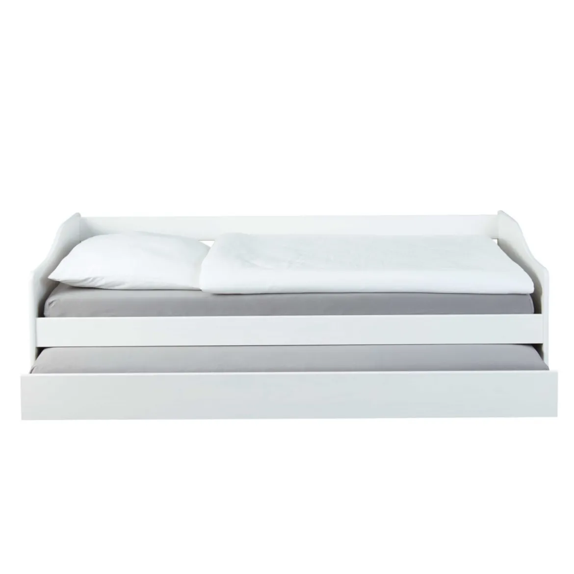 Letto Singolo Bianco Salvaspazio Mobile con Cassettone Estraibile 90x200