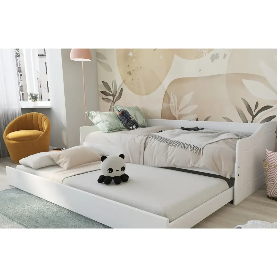 Letto Singolo con Cassettone Estraibile Contenitore Salvaspazio 90x190