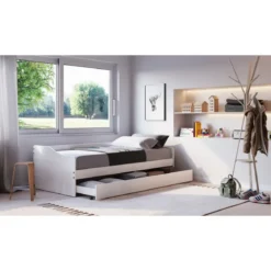 Letto Singolo con Cassettone Estraibile Contenitore Salvaspazio 90x190