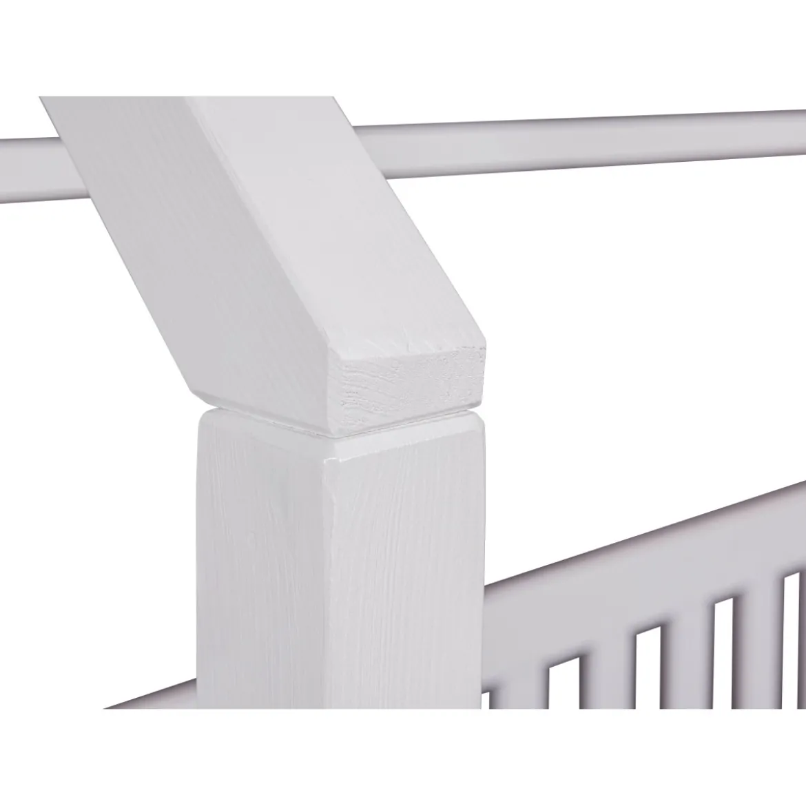 Letto singolo 90x200 cm Bianco con Tetto Doghe