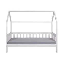 Letto singolo 90x200 cm Bianco con Tetto Doghe