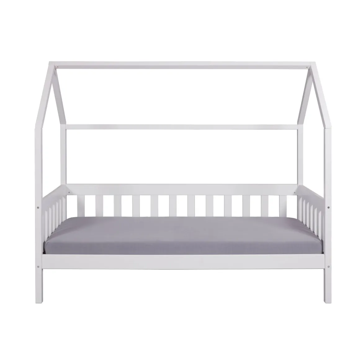 Letto singolo 90x200 cm Bianco con Tetto Doghe