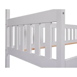 Letto singolo 90x200 cm Bianco con Tetto Doghe