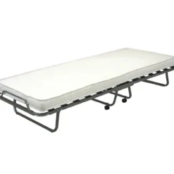 Letto Singolo 80x200 cm Pieghevole con Materasso Ruote Salvaspazio