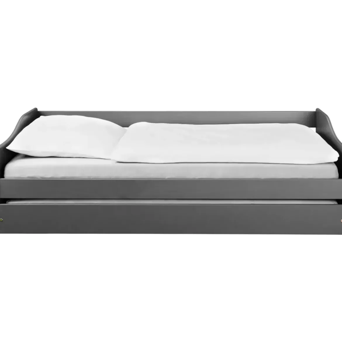 Letto Singolo 90x200 Salvaspazio Struttura Grigio con Cassettone Estraibile