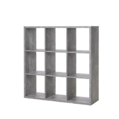 Libreria a Cubi Giorno Grigia Moderna Mensole Legno Divisorio Scaffali Ufficio