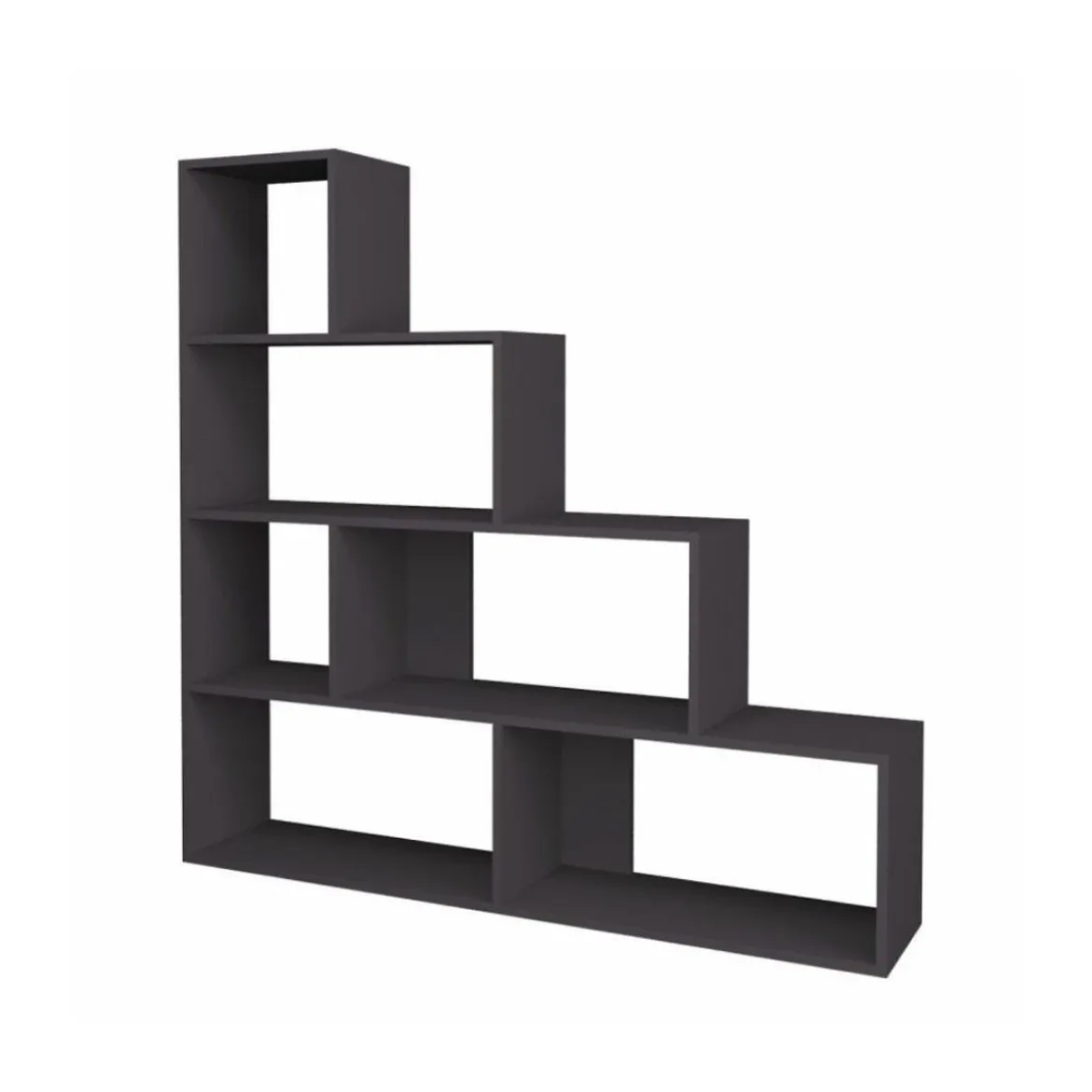 Libreria a Cubi Grigia a Scala Moderna Mensole Studio Divisorio Scaffale Ufficio