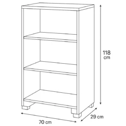Libreria a Giorno 70x29x118 cm Cemento Ripiani Regolabili