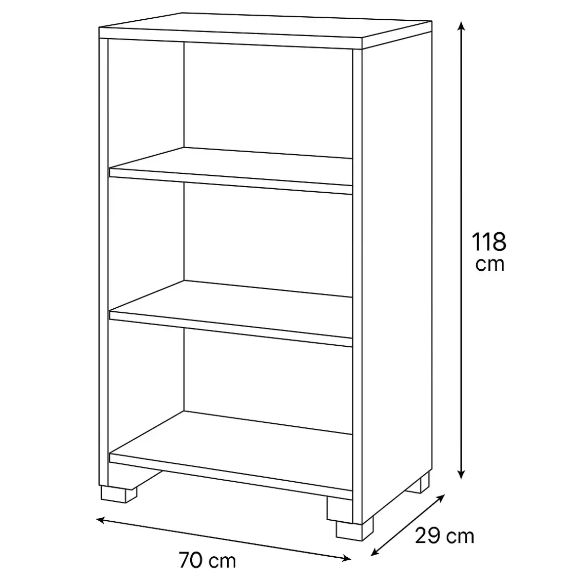 Libreria a Giorno 70x29x118 cm Cemento Ripiani Regolabili