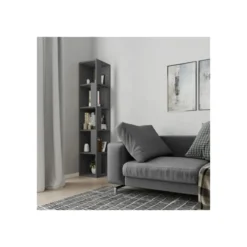 Libreria Angolare 5 ripiani Antracite 31x31x158 cm