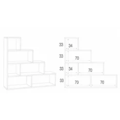 Libreria a Scala Bianco Vani Moderna Mensole Scaffale Ufficio Studio