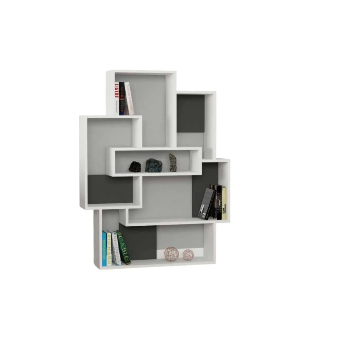 Libreria Bianca in Legno Salone e Ingresso Stile Moderno