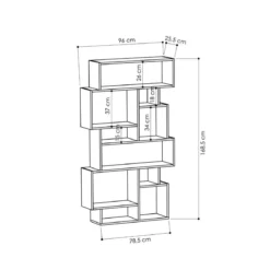 Libreria Bifacciale Antracite Moderna Design per Arredamento Interni