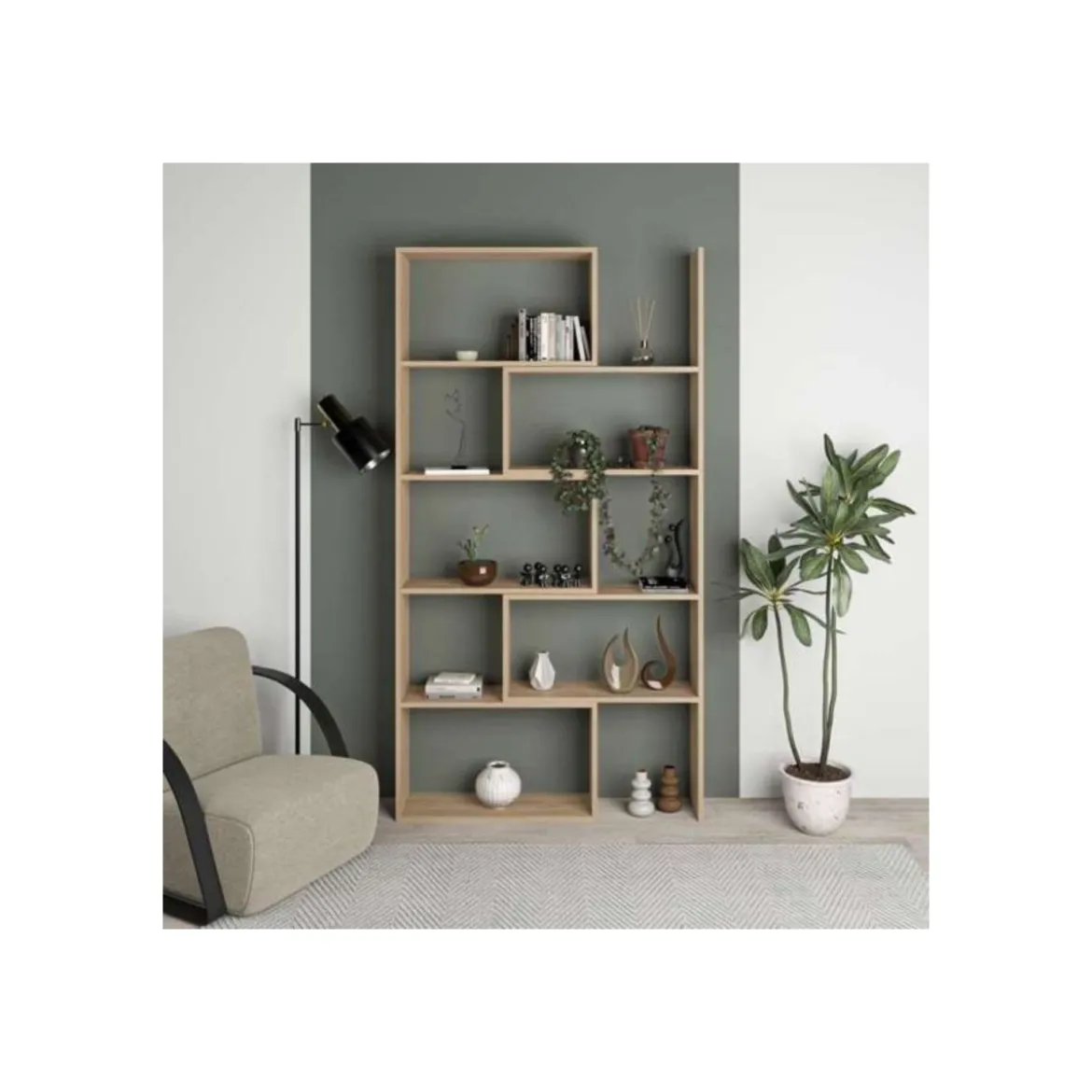 Libreria Estensibile Moderna Angolare Rovere