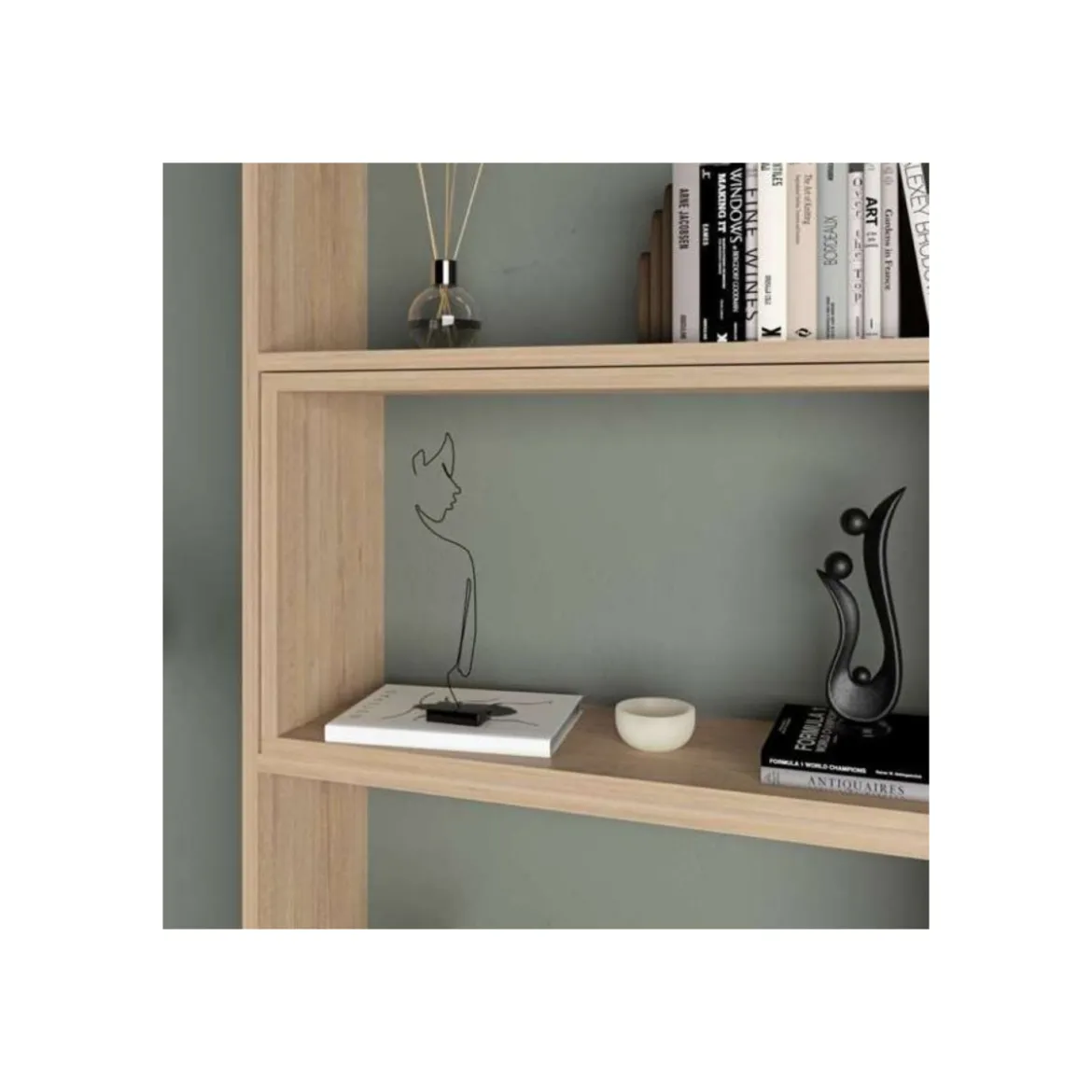 Libreria Estensibile Moderna Angolare Rovere
