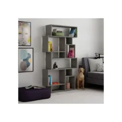 Libreria in Legno Cemento Orizzontale Verticale Bifacciale Moderna