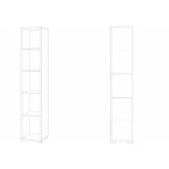 Libreria in Legno Mobile a Colonna 200 Noce 5 Ripiani Giorno da Ufficio