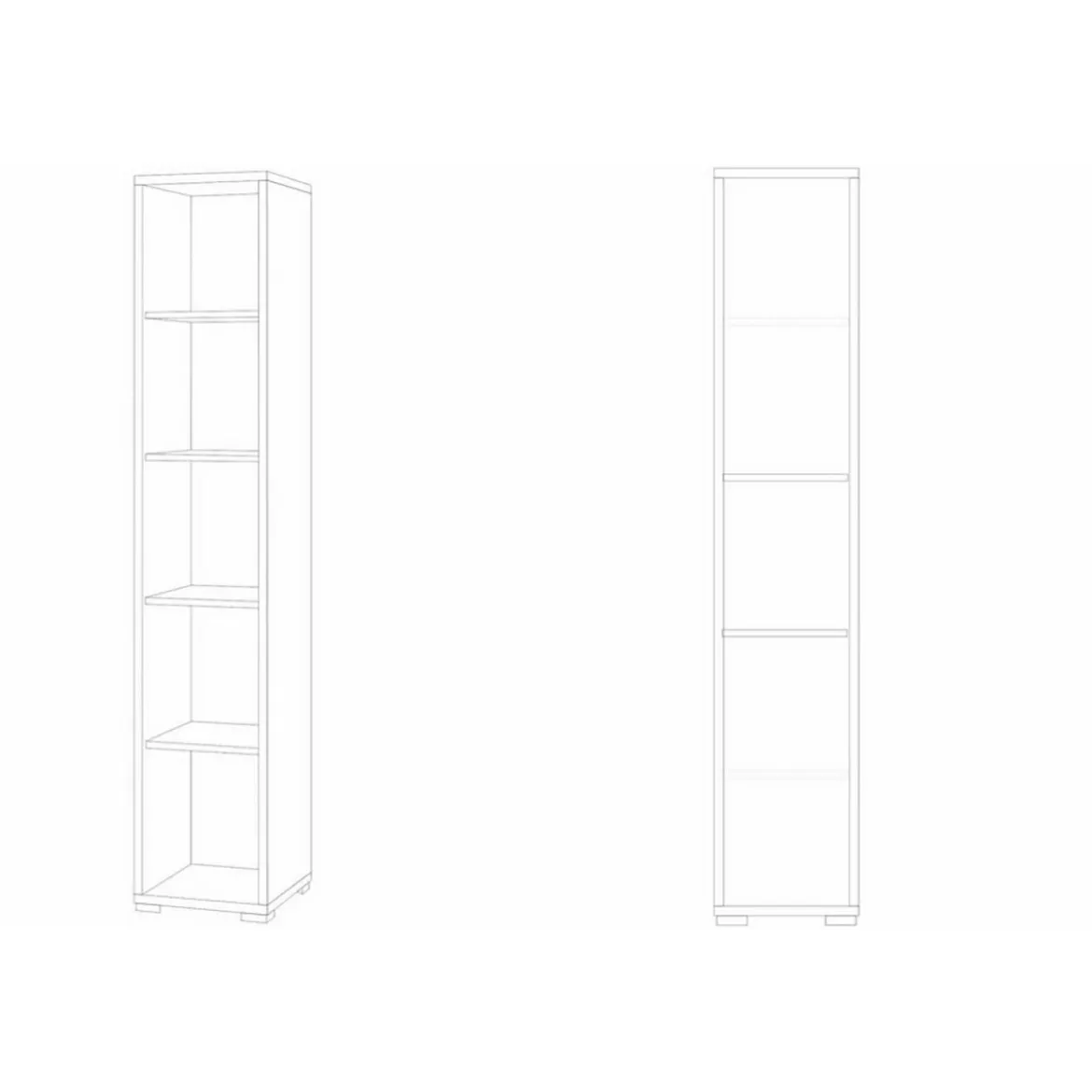 Libreria in Legno Mobile a Colonna 200 Noce 5 Ripiani Giorno da Ufficio