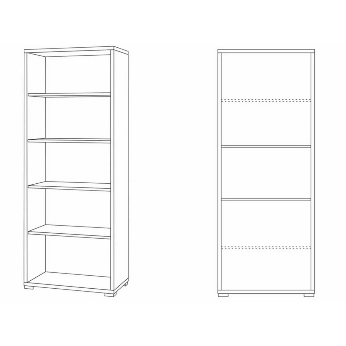 Libreria in Legno Noce con 5 Ripiani a Giorno Ufficio Scaffale Moderna