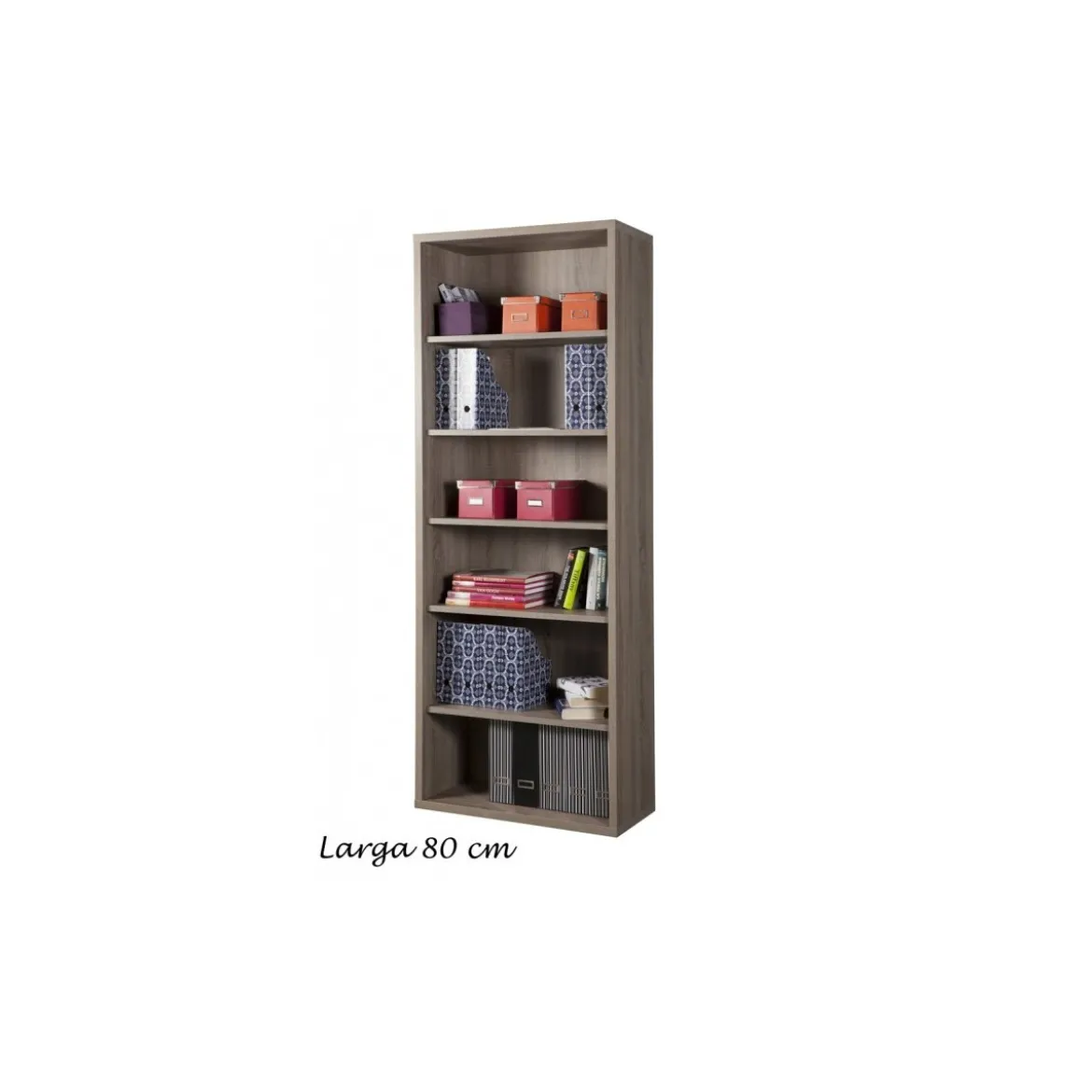 Libreria in Legno 5 Ripiani Alta Moderna Design Scaffali Ufficio Studio Camera