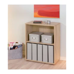 Libreria in Legno 60 Rovere Moderna Alta Bassa Stretta Scaffali Ripiani Ufficio