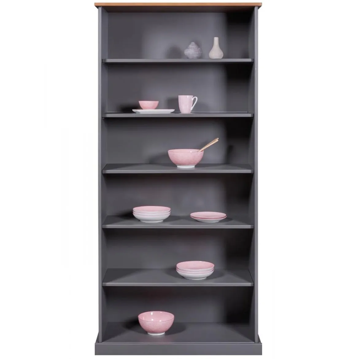 Libreria Mobile con 5 Ripiani in Legno Moderna Alta 190 per Studio