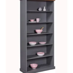 Libreria Mobile con 5 Ripiani in Legno Moderna Alta 190 per Studio