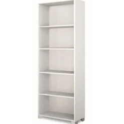 Libreria Moderna 70x29x190 cm Bianca con Ripiani Regolabili