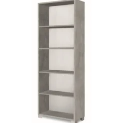 Libreria Moderna 70x29x190 cm Cemento Ripiani Regolabili