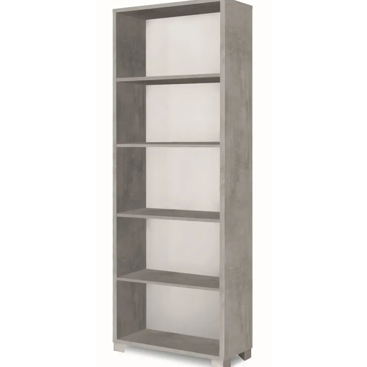 Libreria Moderna 70x29x190 cm Cemento Ripiani Regolabili