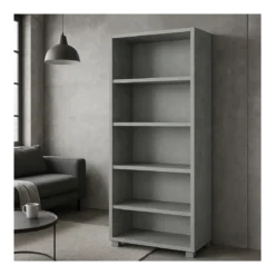 Libreria Moderna 70x29x190 cm Cemento Ripiani Regolabili