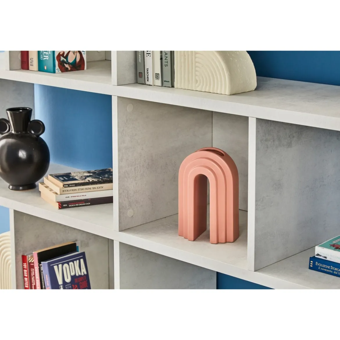 Libreria Modulare Bianco a Giorno Moderna Mensole Scaffale Ufficio Studio