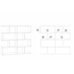 Libreria Modulare Bianco Cemento Moderna Scaffale Mensole Ufficio Studio