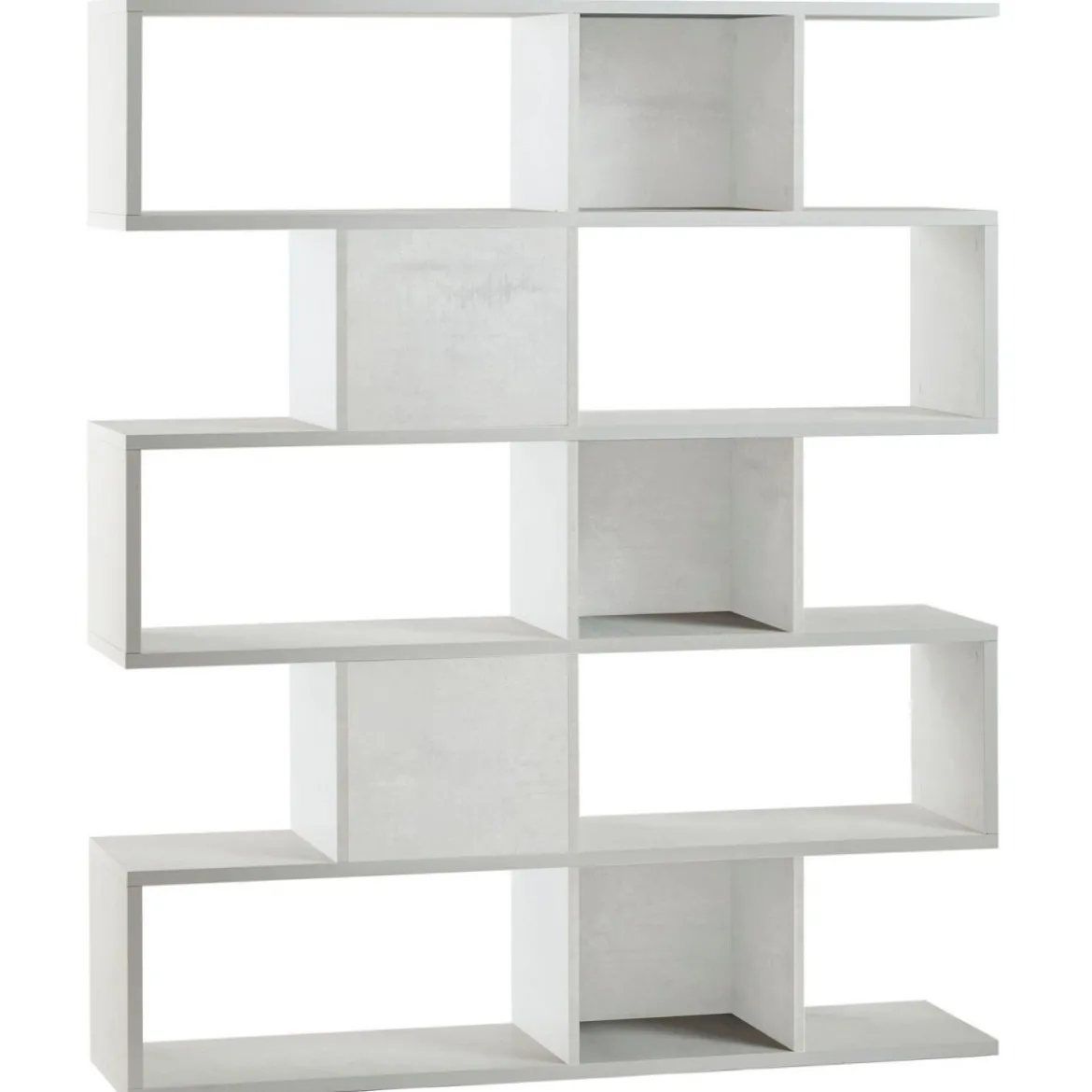 Libreria Modulare Bianco Geometrica Moderna Mensole Scaffale Ufficio
