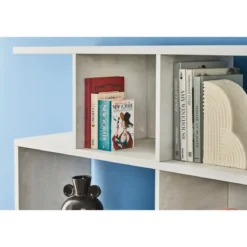 Libreria Modulare Cemento Bianco Moderna Mensole Scaffale Ufficio Studio