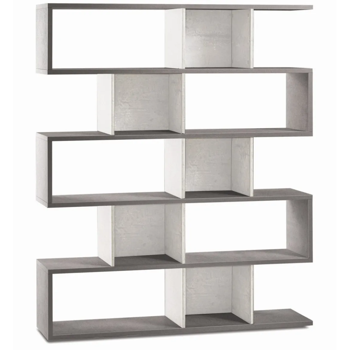 Libreria Modulare Cemento Bianco Giorno Moderna Mensole Scaffale Ufficio