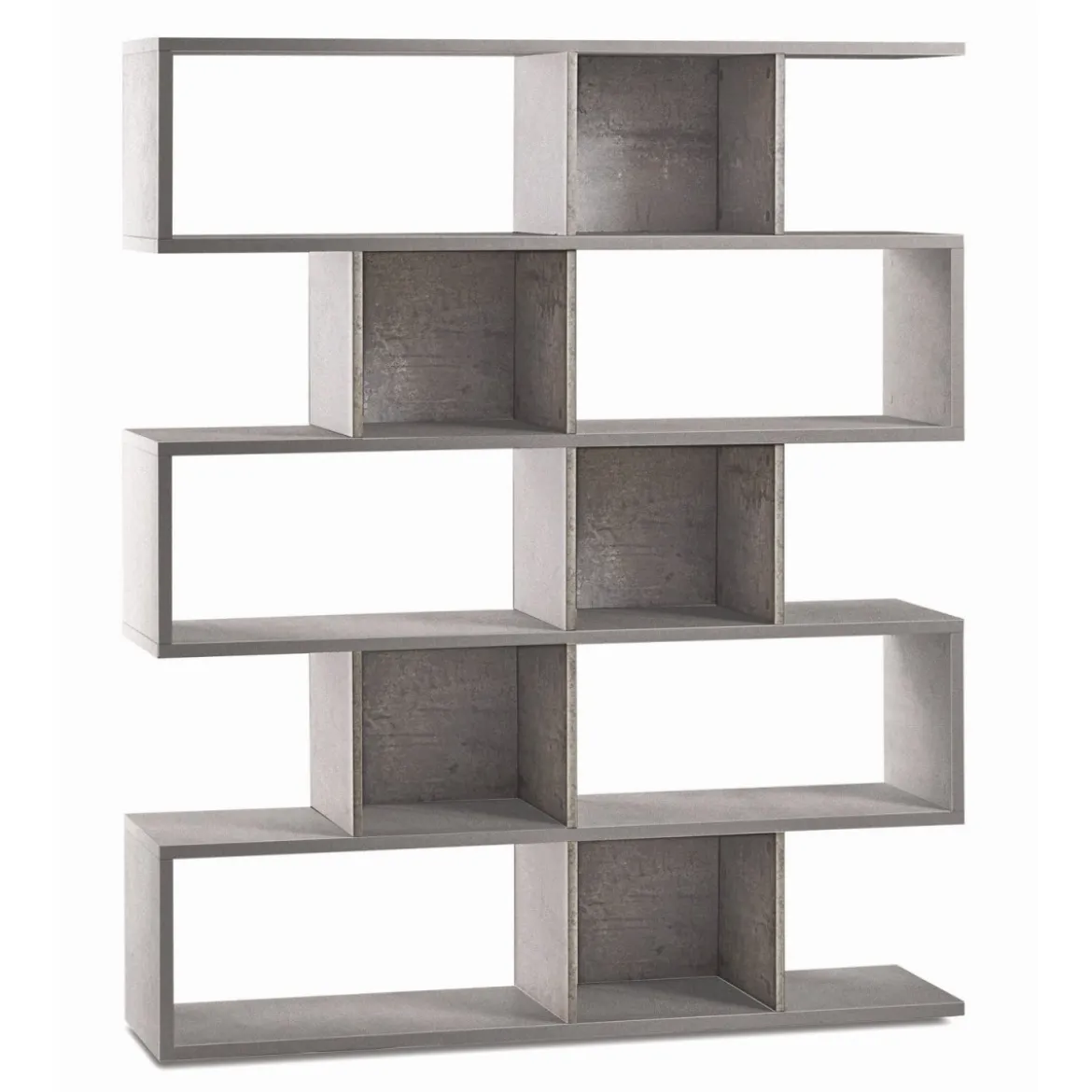 Libreria Modulare Cemento Geometrica Moderna Mensole Scaffale Ufficio