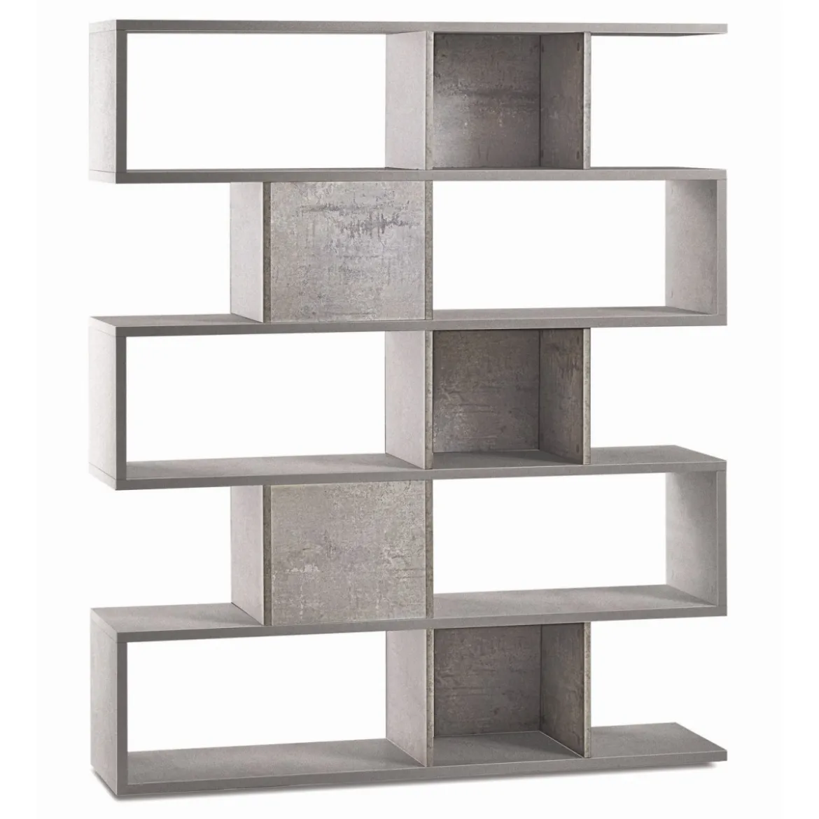 Libreria Modulare Cemento Geometrica Moderna Mensole Scaffale Ufficio