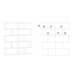 Libreria Modulare Cemento Geometrica Moderna Mensole Scaffale Ufficio