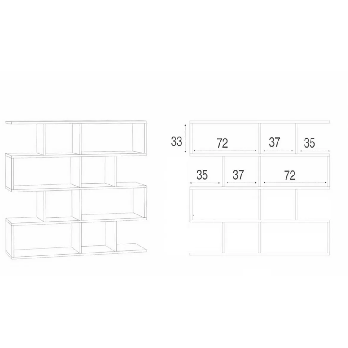 Libreria Modulare Giorno Cemento Moderna Mensole Scaffale Ufficio Studio