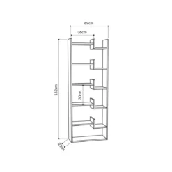 Libreria Rovere ed Antracite Moderna Scaffale Rettangolare in Legno