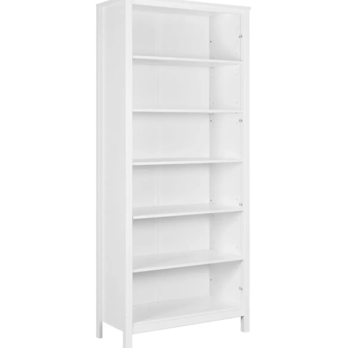 Libreria Soggiorno Camera Mobile 82 cm in Legno MDF Bianco 6 Ripiani