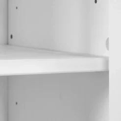 Libreria Soggiorno Camera Mobile 82 cm in Legno MDF Bianco 6 Ripiani