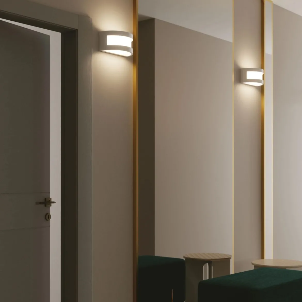 Luce da Parete Intec Lampada a Muro Applique Verniciabile in Gesso Bianco