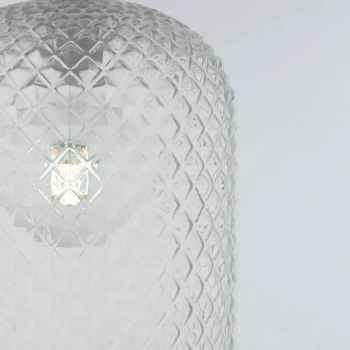 Luce in Vetro Cristallo Bianco Lampadario a Sospensione Elegante da Interno