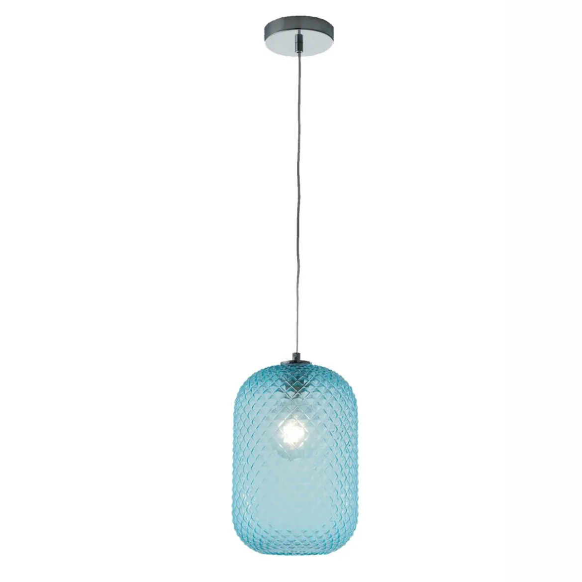 Luce in Vetro da Soffitto Lampadario di Cristallo Blu Elegante per Interno